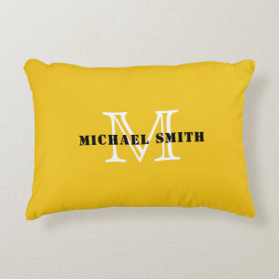 Monogram Deep Lemon Background Dekokissen