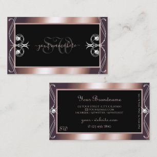 Monogram der luxuriösen Black Rose Visitenkarte