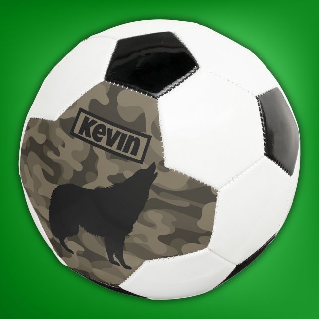 Monogram der modernen braunen Camouflage Black Wol Fußball (Von Creator hochgeladen)