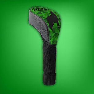 Monogram der modernen grünen Camouflage Black Wolf Golf Headcover