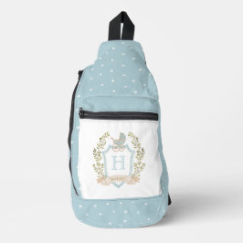 Monogram des Baby Carriage Wappen | Blue Baby Crossbody Bag