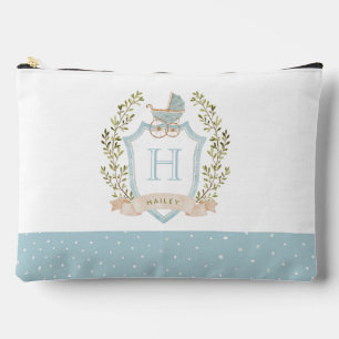 Monogram des Baby Carriage Wappen   Blue Baby Zubehörtasche