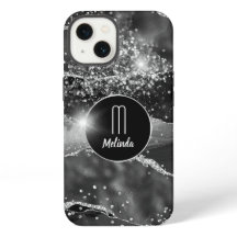 Monogram des Black Agate Diamond Glitzer