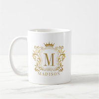 Monogram des Royal Wappen Crown Scrolls