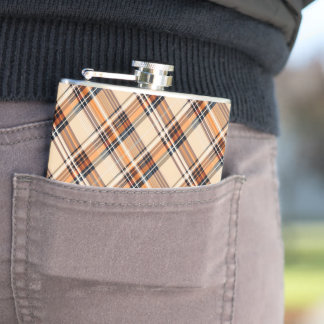 Monogram, Diagonal Plaid Vinyl Wrapped Hip Flask Flachmann