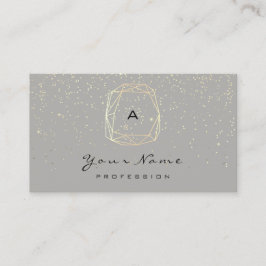 Monogram Diamond Gray Gold Confetti Blogger Terminkarte
