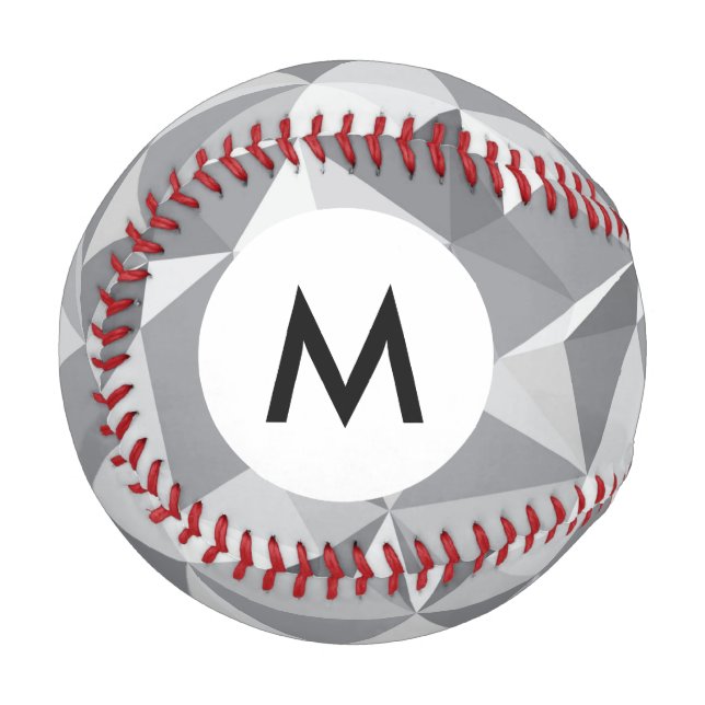 Monogram Diamond Pattern - Abstraktes Polygon Baseball (Vorderseite Links)