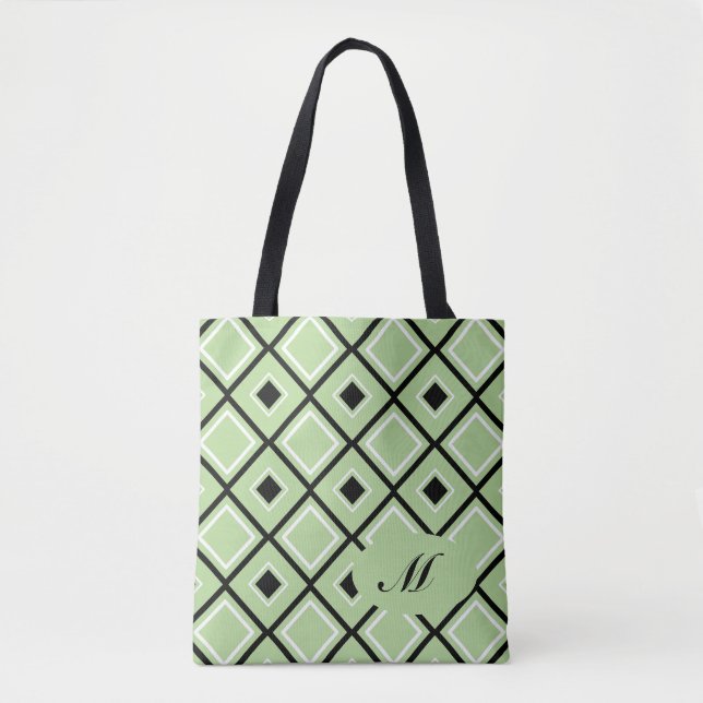 Monogram Diamond Pattern Tote Bag (Vorderseite)