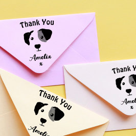 Monogram Dog Danke, Rubber Briefmarke Gummistempel