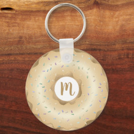 Monogram Doughnut Gold-Folienskripte mädchenhaft L Schlüsselanhänger