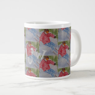 MONOGRAM DOWNHILL SKIER Jumbo-Tasse