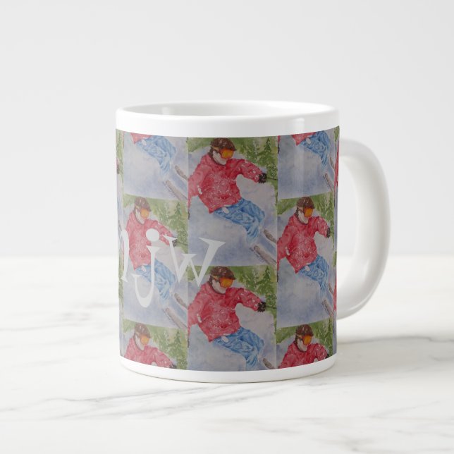 MONOGRAM DOWNHILL SKIER Jumbo-Tasse (Vorderseite Rechts)