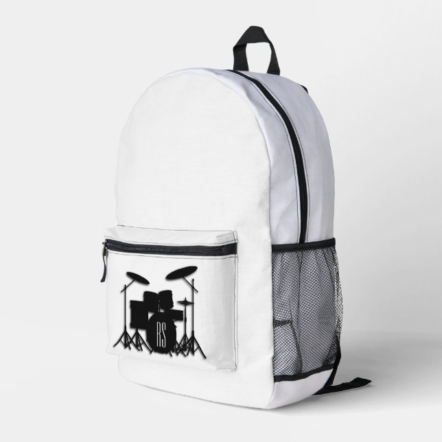 Monogram Drum Set  Bedruckter Rucksack (Rückseitige Ecke Rechts)