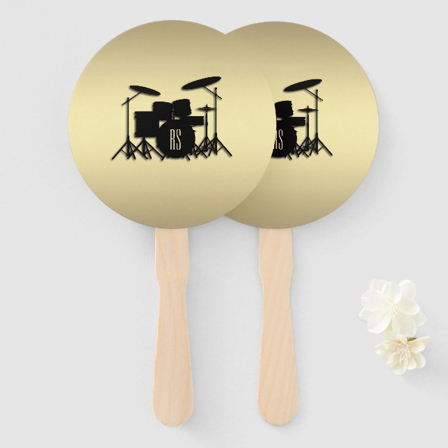Monogram Drum Set Gold Fächer (Vorne und Hinten)
