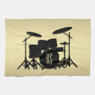 Monogram Drum Set Gold Geschirrtuch