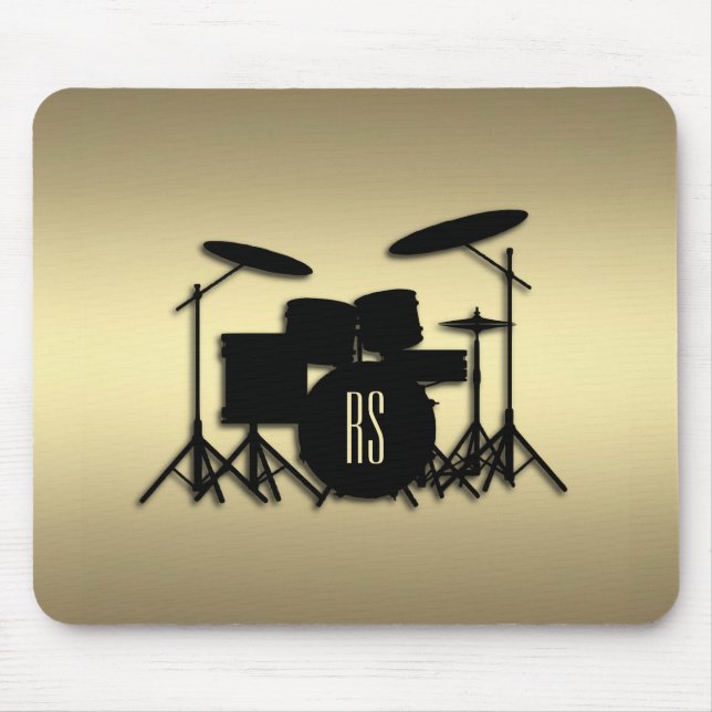Monogram Drum Set Gold Mousepad (Vorne)