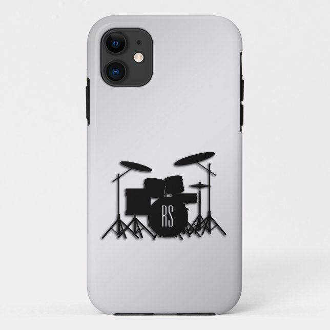 Monogram Drum Set Silver Case-Mate iPhone Hülle (Rückseite)