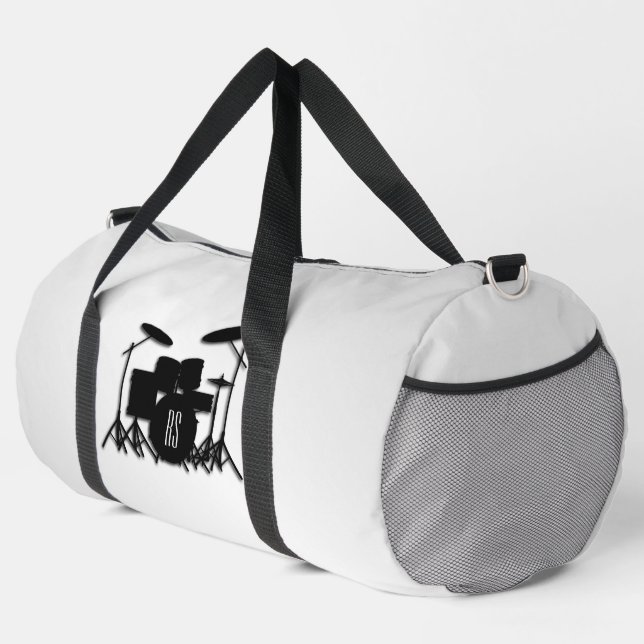 Monogram Drum Set Silver Duffle Bag (Rechte Ecke)