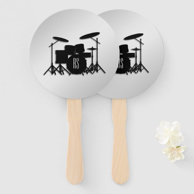 Monogram Drum Set Silver Fächer (Vorne und Hinten)
