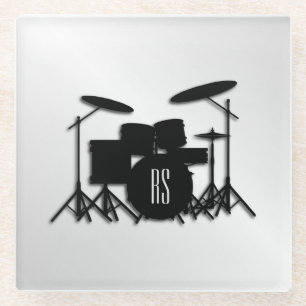 Monogram Drum Set Silver Glasuntersetzer
