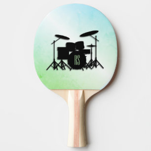 Monogram Drum Set Silver Ping Pong Paddel Tischtennis Schläger