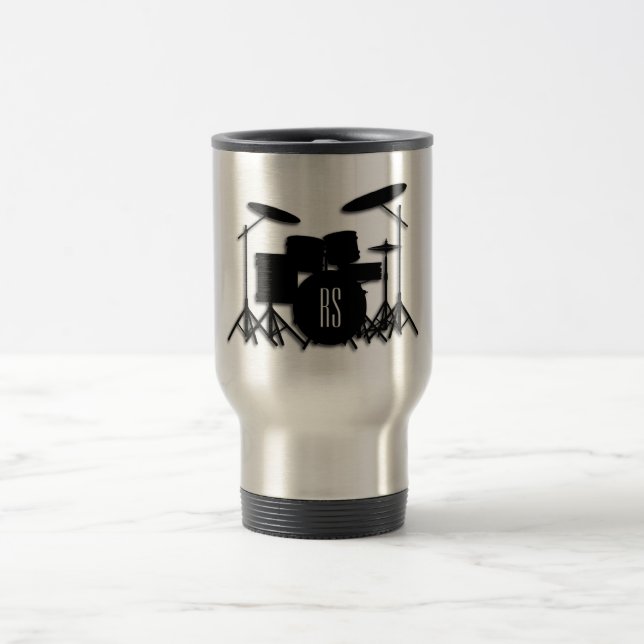 Monogram Drum Set Silver Reisebecher (Mittel)