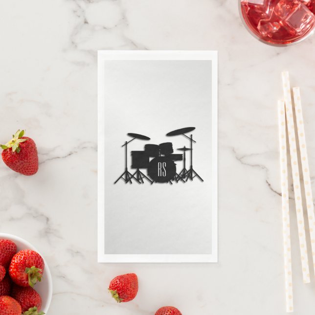 Monogram Drum Set Silver Serviette (Beispiel)