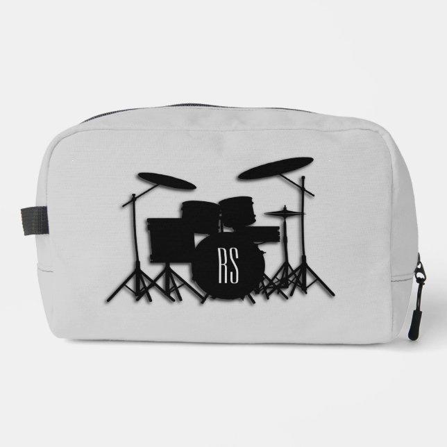 Monogram Drum Set Silver Waschbeutel (Vorderseite)