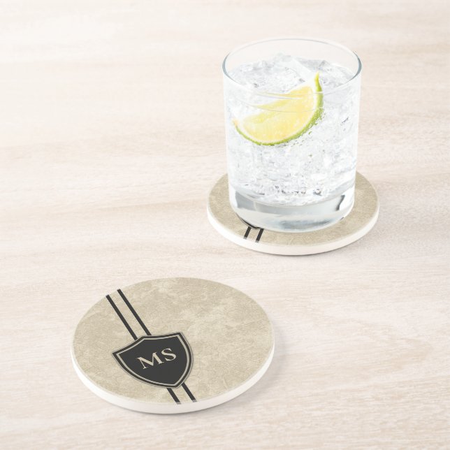 Monogram Drummer Vintag Bass Drum Drumming Getränkeuntersetzer (Seite)