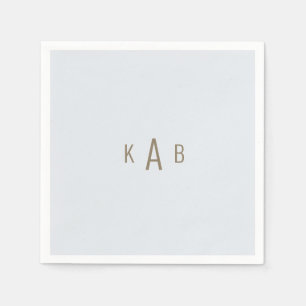 Monogram Dusty Blue Wedding Cocktail Serviette