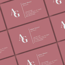 Monogram Dusty Rose Business Card Visitenkarte