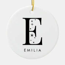 Monogram E Celestie Name Keramik Ornament