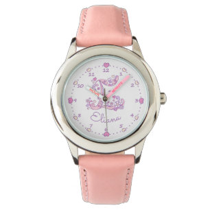 Monogram E Girls Doodbrief art Eliana Armbanduhr