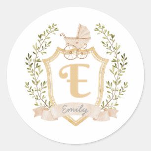 Monogram E Neutral Runder Aufkleber