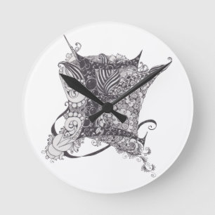 Monogram E Runde Wanduhr