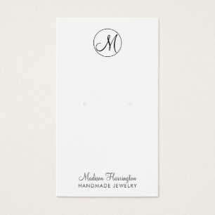 Monogram Earring Juwelier Display Card