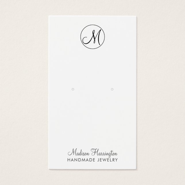 Monogram Earring Juwelier Display Card (Vorderseite)
