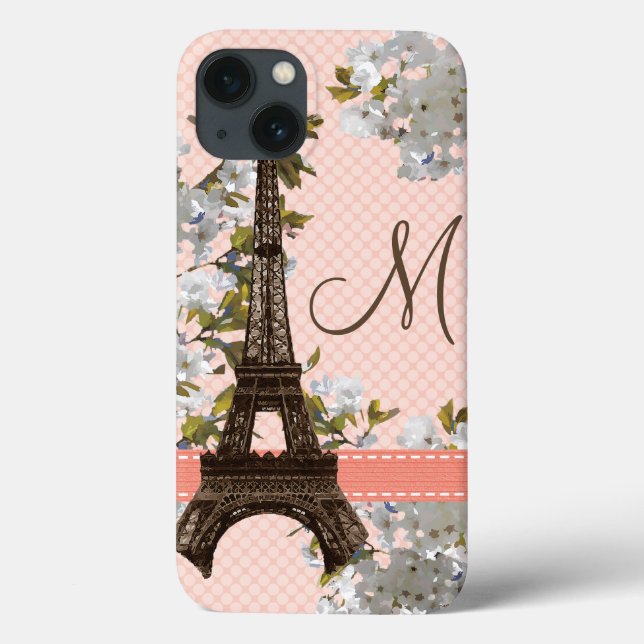 Monogram Eiffel Tower Parisian Case-Mate iPhone Hülle (Rückseite)