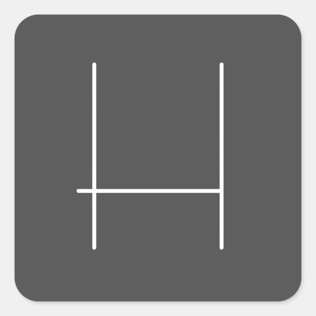 Monogram Eigenname Initial Modern Minimalistisch G Quadratischer Aufkleber (Vorderseite)