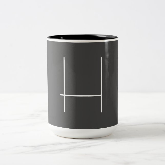Monogram Eigenname Initial Modern Minimalistisch G Zweifarbige Tasse (Mittel)