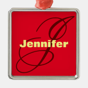 Monogram Eigenname Initial Modern Schlicht Minimal Ornament Aus Metall