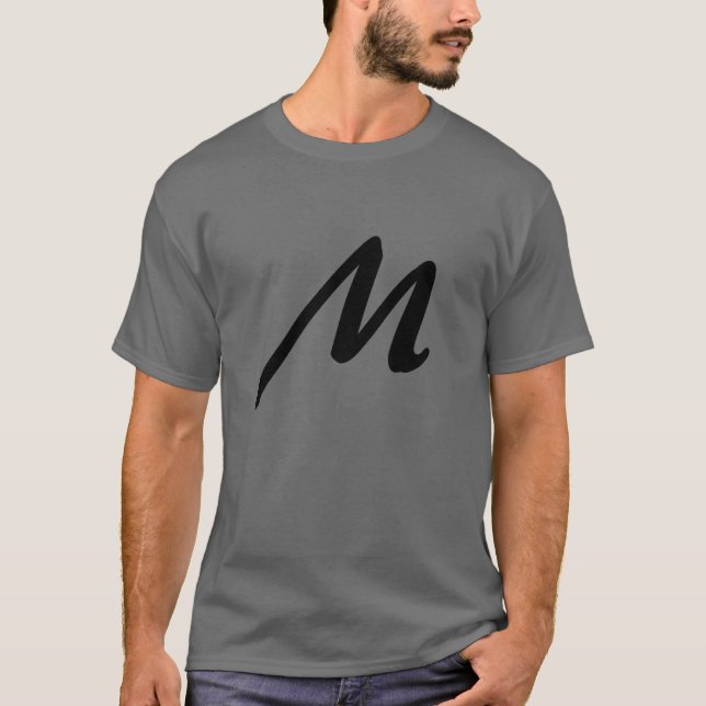Monogram Eigenname Initial Modern Schlicht Minimal T-Shirt (Vorderseite)