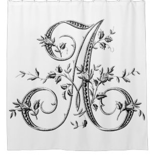 Monogram Ein Vintager französischer Rosenknospe Le Duschvorhang