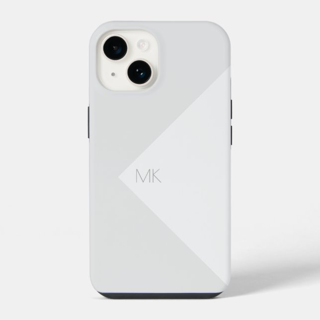 Monogram einfach neutral modern iPhone hülle (Rückseite)
