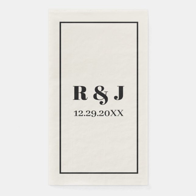 Monogram Einfache Minimalistische Individuelle Nam Serviette (Vorderseite)
