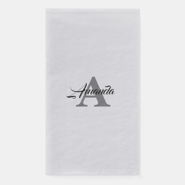 Monogram Einfaches Eleganter Individuelle Name Sil Serviette (Vorderseite)