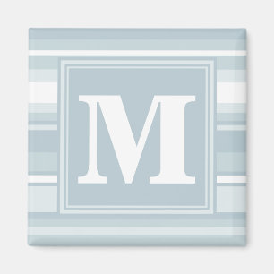 Monogram Eisblaue Streifen Magnet