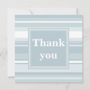 Monogram Eisblauer Streifen Dankeskarte