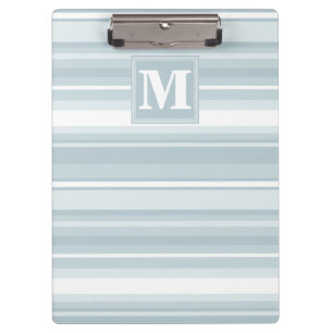 Monogram Eisblauer Streifen Klemmbrett