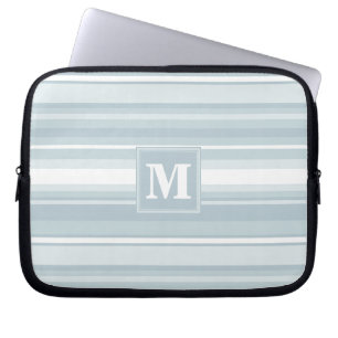 Monogram Eisblauer Streifen Laptopschutzhülle
